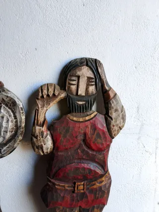 Talla Madera Don Quijote y Sancho Panza