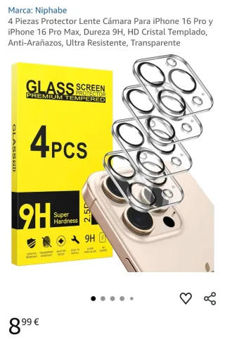 4 Protezioni per Lente iPhone 16 Pro/Pro Max