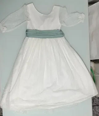 Vestido de Comunión Mango Kids blanco y verde