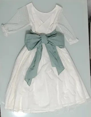 Vestido de Comunión Mango Kids blanco y verde