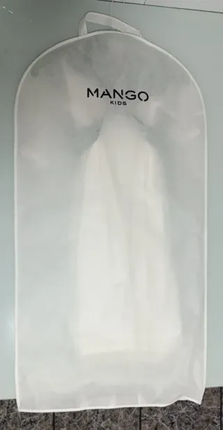 Vestido de Comunión Mango Kids blanco y verde