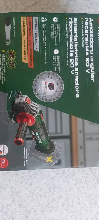 Amoladora Parkside Angular Recargable 20V
