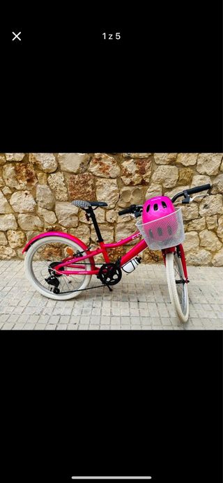 Bicicleta Niña Rosa + Casco y Bidón