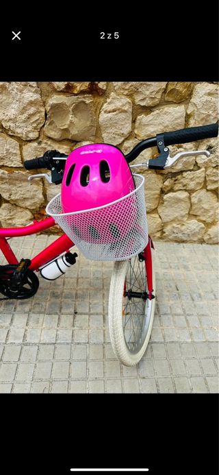 Bicicleta Niña Rosa + Casco y Bidón