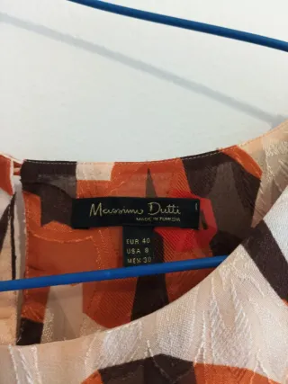 Blusa Massimo Dutti floral beige y naranja