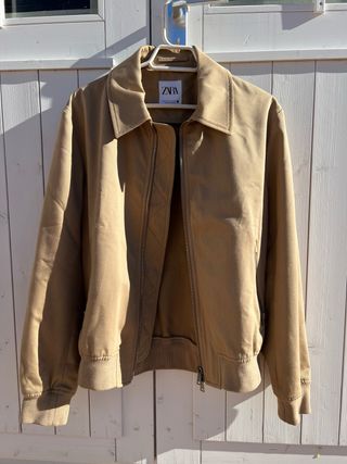 Chaqueta Harrington Zara Hombre Talla M Beige
