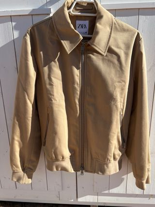 Chaqueta Harrington Zara Hombre Talla M Beige