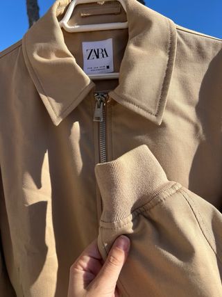 Chaqueta Harrington Zara Hombre Talla M Beige