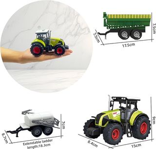 Trattore giocattolo 1:36 con rimorchio