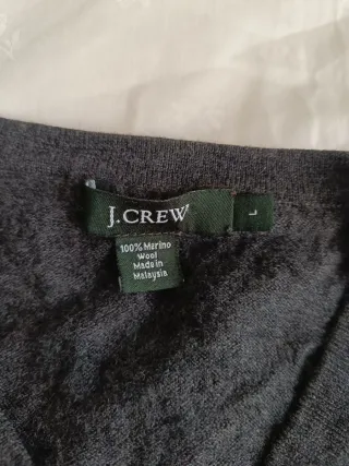 Jersey J.Crew Gris Lana V-Neck Hombre