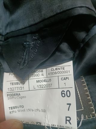 Americana Canali Hombre Talla 60 Azul