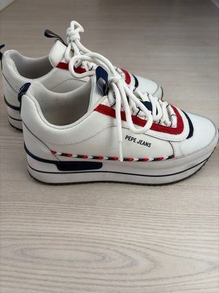 Zapatillas Pepe Jeans Blancas y Rojas