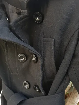 Abrigo Zara Basic Negro Mujer