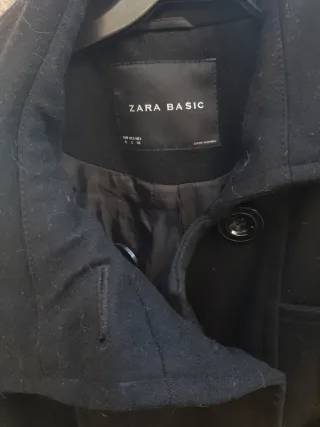 Abrigo Zara Basic Negro Mujer