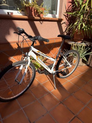 Bicicleta de montaña blanca