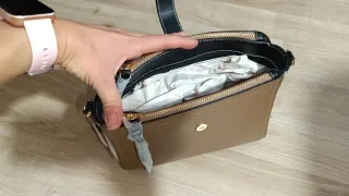 Bolso Parfois marrón y blanco