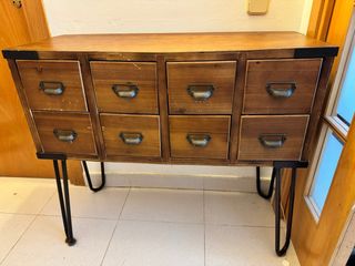 Consola 8 cajones patas metal