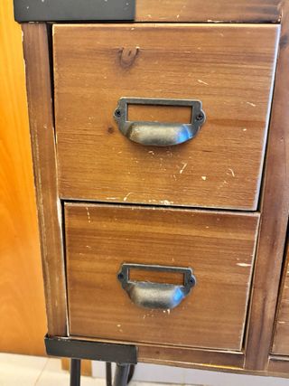 Consola 8 cajones patas metal