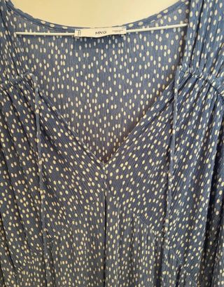 Vestido Mango Azul Estampado