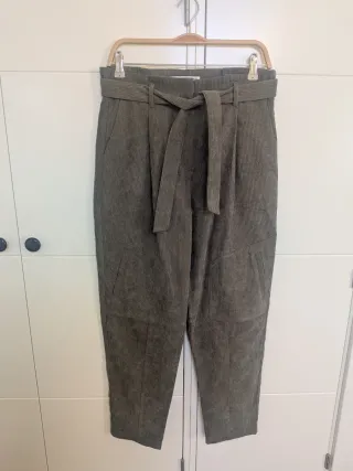 Pantalón pana mujer talla 40 verde oliva