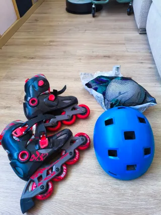 Patines niño/a Oxelo con casco y protecciones