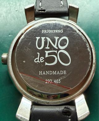 Reloj Uno de 50 Negro y Plateado