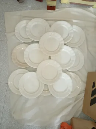 Platos La Cartuja de Sevilla Porcelana Blanca