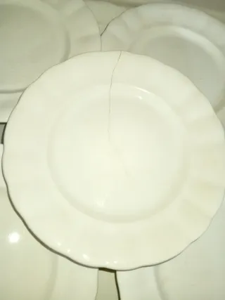 Platos La Cartuja de Sevilla Porcelana Blanca