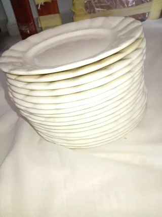 Platos La Cartuja de Sevilla Porcelana Blanca