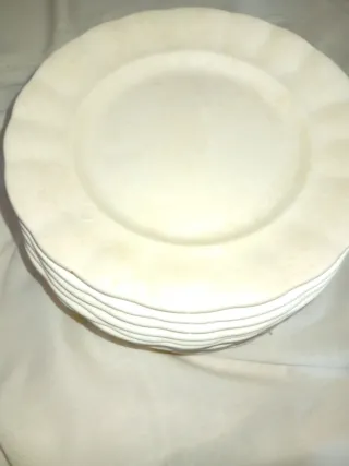 Platos La Cartuja de Sevilla Porcelana Blanca