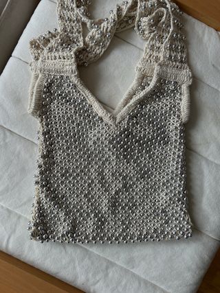 Bolso Zara Beige y Plateado