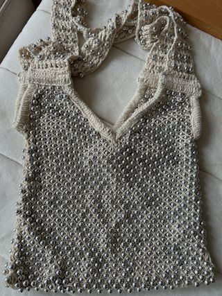 Bolso Zara Beige y Plateado