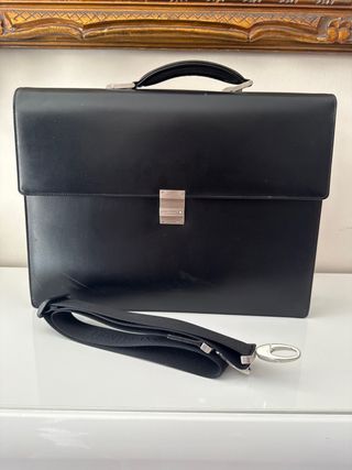 Maletín Montblanc Negro Piel