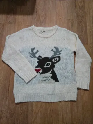 Jersey Navidad Reno Blanco