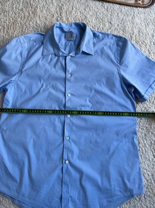Camisa Zara Manga Corta Azul Talla L