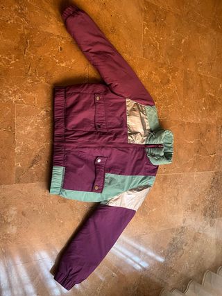 Chaqueta retro morada y verde Talla S