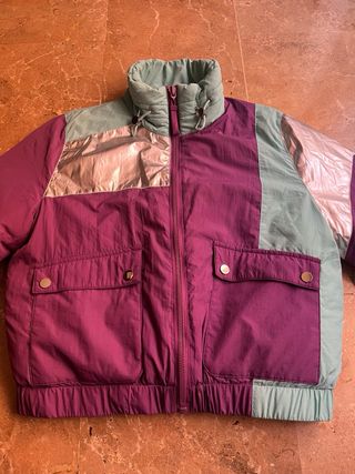 Chaqueta retro morada y verde Talla S