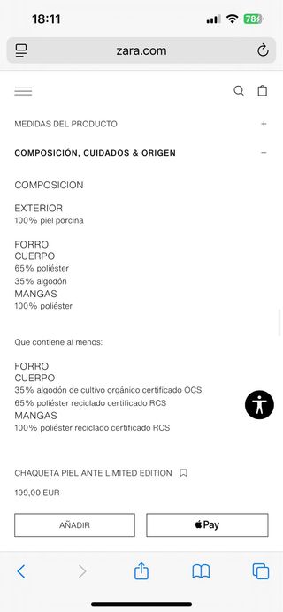 Chaqueta Zara Piel Hombre Talla S Nueva