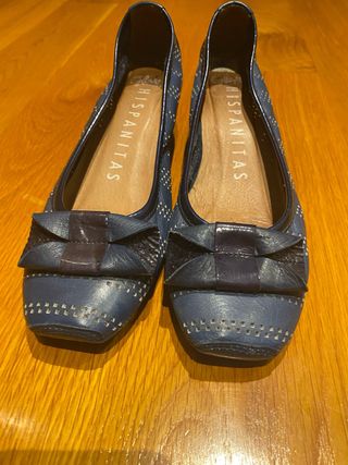 Zapatos Hispanitas piel azul mujer