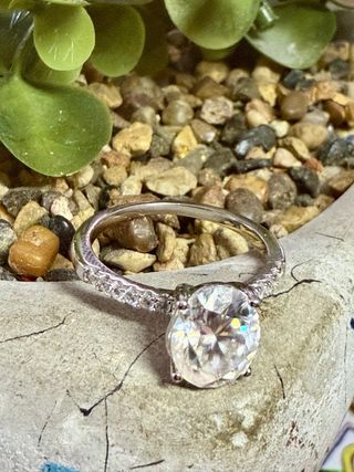 Lujo! Anillo Moissanita 3 Quilates Plata 925