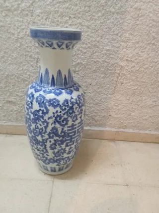 2 Jarrones Chinos Azules y Blancos