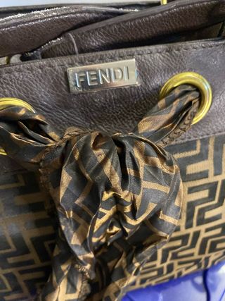 Borsa Fendi Logo Marrone Oro