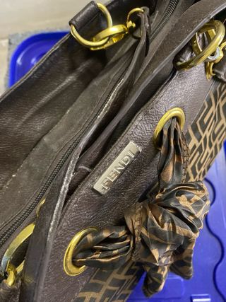 Borsa Fendi Logo Marrone Oro