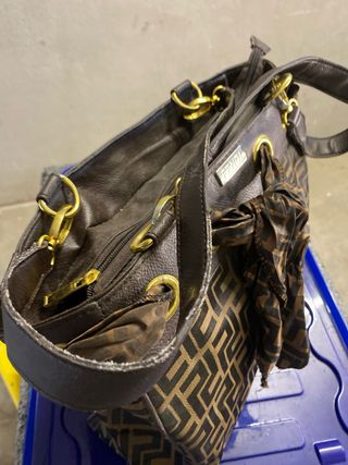 Borsa Fendi Logo Marrone Oro