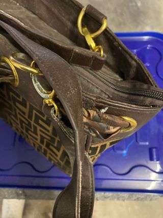 Borsa Fendi Logo Marrone Oro