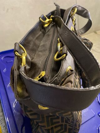 Borsa Fendi Logo Marrone Oro