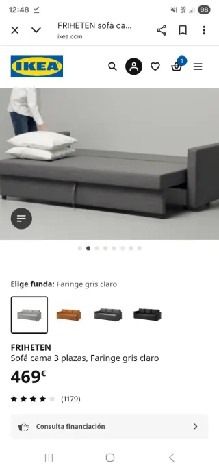 Sofá Cama Ikea Friheten 3 Plazas
