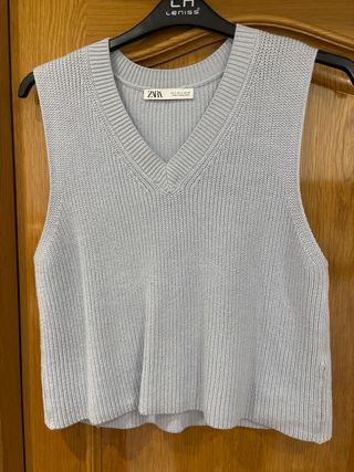 Chaleco Zara Gris Talla M