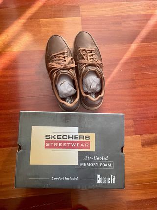 Zapatillas Skechers Cuero Marrón Talla 43