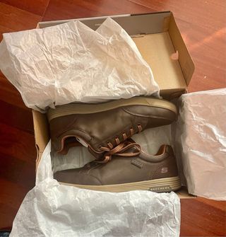 Zapatillas Skechers Cuero Marrón Talla 43